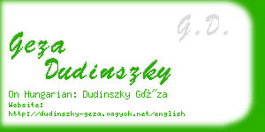 geza dudinszky business card